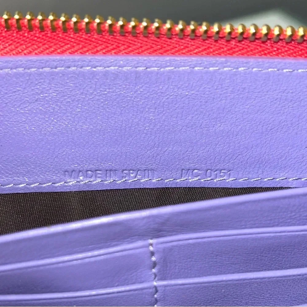 Christian Dior Diorissimo Red Patent Leather Zippy Wallet